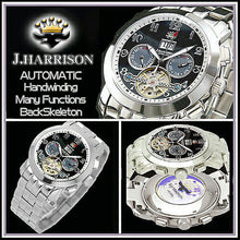 画像をギャラリービューアに読み込む, J.HARRISON 多機能付ビッグテンプ自動巻&手巻き JH-008BB 管理No. 4582263140830