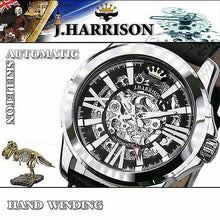 画像をギャラリービューアに読み込む, J.HARRISON 両面スケルトン自動巻&手巻紳士用腕時計 JH-042SB 管理No. 4582263143992