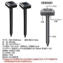 画像をギャラリービューアに読み込む, セーブ・インダストリー ソーラー式モグラ撃退器 2本入 811873 管理No. 4989918505141