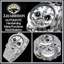 画像をギャラリービューアに読み込む, J.HARRISON 多機能付ビッグテンプ自動巻&手巻き JH-008WB 管理No. 4582263140823
