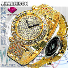 画像をギャラリービューアに読み込む, J.HARRISON 天然ルビー1石付シャイニング電池式電波時計紳士用 JH-088M 管理No. 4582263148812