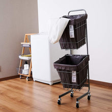 画像をギャラリービューアに読み込む, 【ブリッド】ランドリースクエアバスケット ダブル 30L×2 キャニスター付