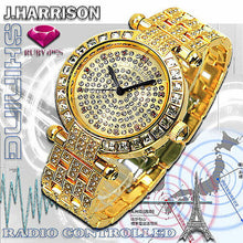 画像をギャラリービューアに読み込む, J.HARRISON 天然ルビー1石付シャイニング電池式電波時計紳士用 JH-088M 管理No. 4582263148812