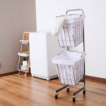 画像をギャラリービューアに読み込む, 【ブリッド】ランドリースクエアバスケット ダブル 30L×2 キャニスター付