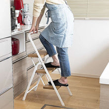 画像をギャラリービューアに読み込む, シービージャパン フォールディングステップ オークホワイト3段