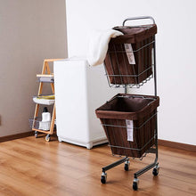 画像をギャラリービューアに読み込む, 【ブリッド】ランドリースクエアバスケット ダブル 30L×2 キャニスター付