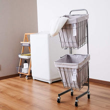 画像をギャラリービューアに読み込む, 【ブリッド】ランドリースクエアバスケット ダブル 30L×2 キャニスター付