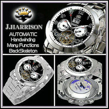 画像をギャラリービューアに読み込む, J.HARRISON 多機能付ビッグテンプ自動巻&手巻き JH-008BW 管理No. 4582263140847