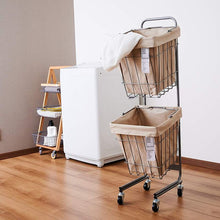 画像をギャラリービューアに読み込む, 【ブリッド】ランドリースクエアバスケット ダブル 30L×2 キャニスター付