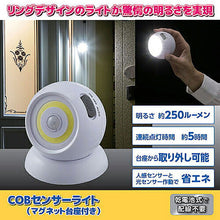 画像をギャラリービューアに読み込む, セーブ・インダストリー COBセンサーライト(マグネット台座付き)812021 管理No. 4989918506360