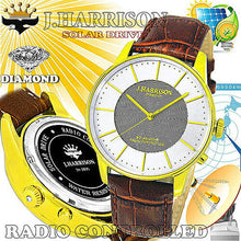 画像をギャラリービューアに読み込む, カボジョン1石天然ダイヤモンド付きソーラー電波紳士用腕時計JH-1895MGW 管理No. 4582263149512