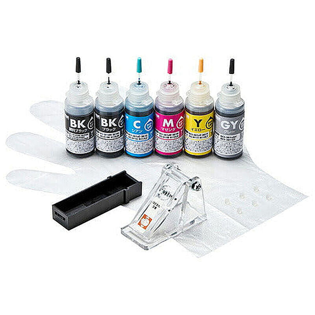 サンワサプライ 詰め替えインク　BCI-380PGBK・381BK・C・M・Y・GY用 INK-C381S30S6 管理No. 4969887897232