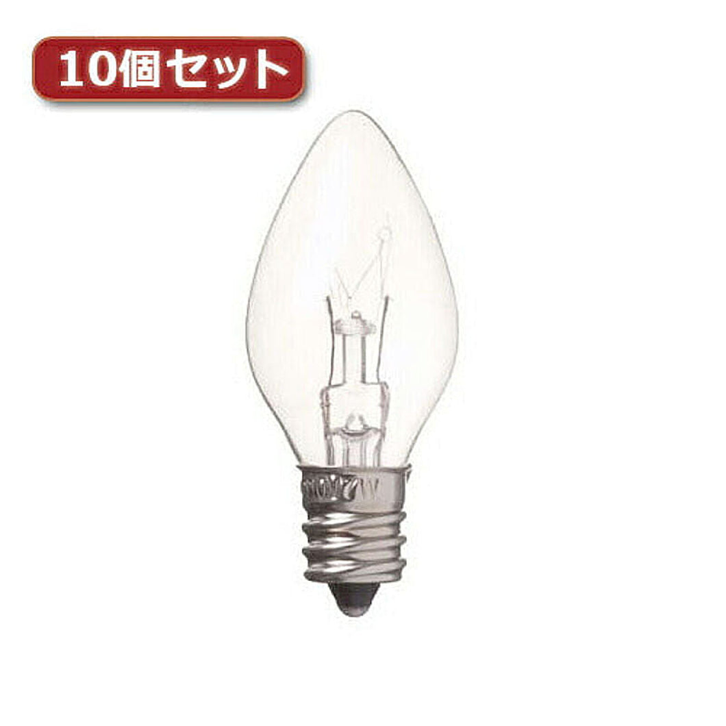 YAZAWA ローソク球 C7 E12 7W クリア10個セット C71207CX10 管理No. 4560352860111